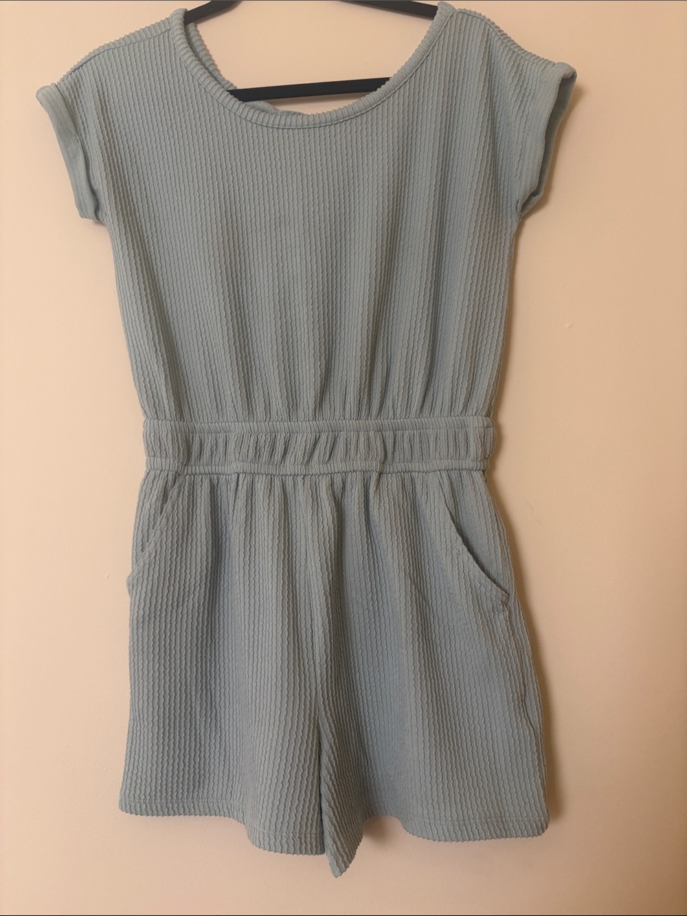 OshKosh B'gosh Light Green Ribbed Tank Romper